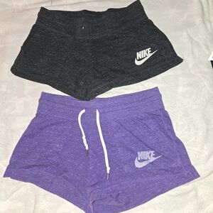 Nike Black and Purple Shorts Set